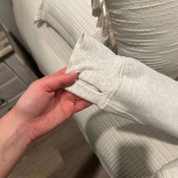 Lululemon Heathered Bone Half-Zip Scuba Sweatshirt - Picture 4 of 6